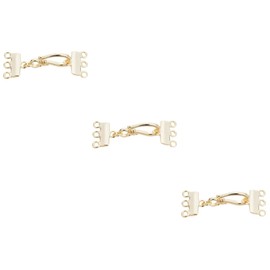 NUOBESTY 3pcs Strand Clasps Copper Plating Connectors for Layered Necklaces Separable Jewelry Findings for Craft for Charms and Multi-Strand Designs