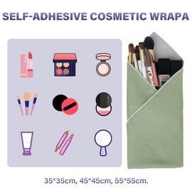 Walking Way Self-Adhesive Magic Cloth Makeup Bag, Portable Protective Cosmetic Pouch, Camera Lens Wrap, Stylish Travel Organizer for Beauty Essentials, Travel, Gifts & Daily Use