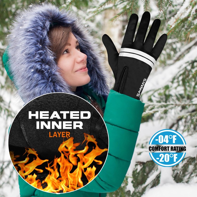 SAWANS Winter Warm Gloves for Men Women, Outdoor Windproof Touchscreen