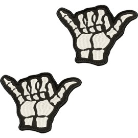 Shaka Hand Tactical Patches Embroidery Shaka Hand Badge Hook and Loop Emblem Patches Applique Shirts Caps Baseball Cap Clothing Backpack Jackets Uniforms Pack of 2