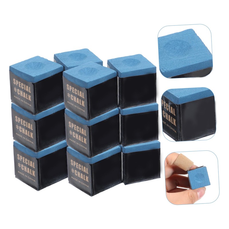 Mipcase 24Pcs Pool Cue Chalk Cubes Blue Billiard Chalk for