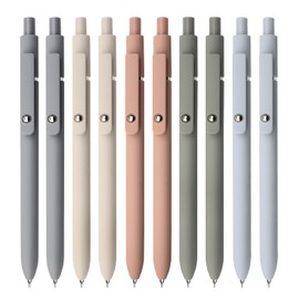 UIXJODO Gel Pens, 10Pcs 0.5mm Black Ink Pens Fine Point Smooth Writing Pens, High-End Series Retractable Pens for Journaling Note Taking, Cute Office School Supplies Gifts for Women (10 Pcs Morandi)