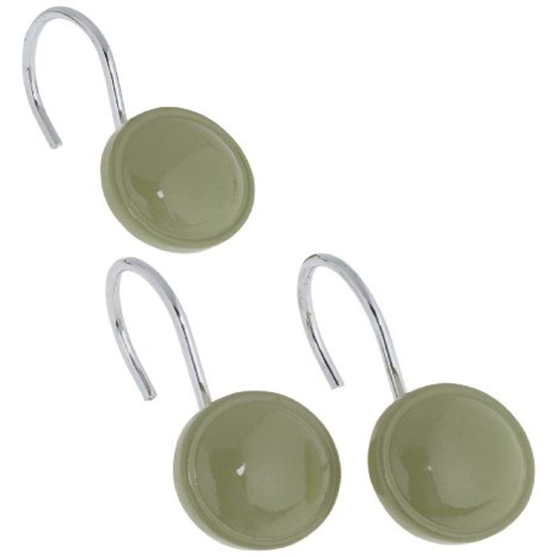 Carnation PHP-COL/42 Color Rounds Resin Shower Curtain Hooks, Sage