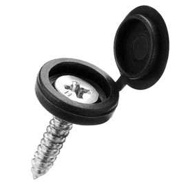 (TUISKU) Decorative Screws M5 Plastic 40pcs Hinged Screw Cap Cover Cosmetic Screw M5 (Black)