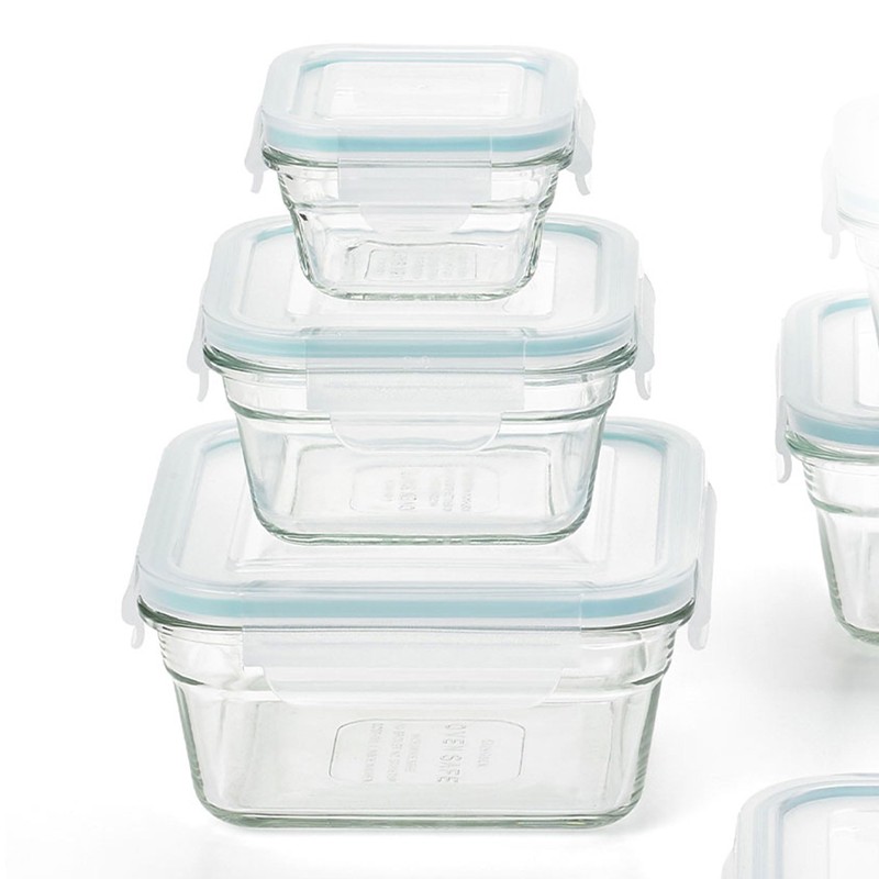 Glasslock Tempered Glass Food Storage Containers with Lids for Household