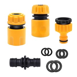 Lahviuu Hose Connector Set, 4 Pieces Garden Hose Connection Set, Tap Adapter, Tap Connector, Hose Coupling Set, Maintenance Plug, Quick Coupling, for Garden and Home