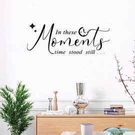 SUPERDANT In These Moments Wall Stickers Family Lettering Wall Decals Inspirational Saying Stickers for Living Bedroom Home Decorations, Black(69x27cm)