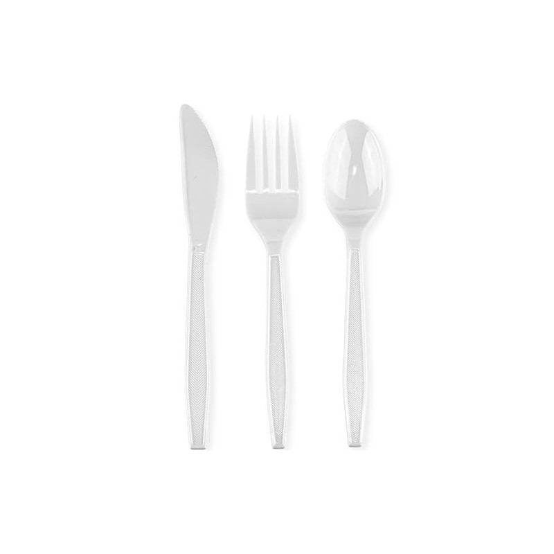 Blue sky Premium Disposable White Plastic Soup Spoons - 50