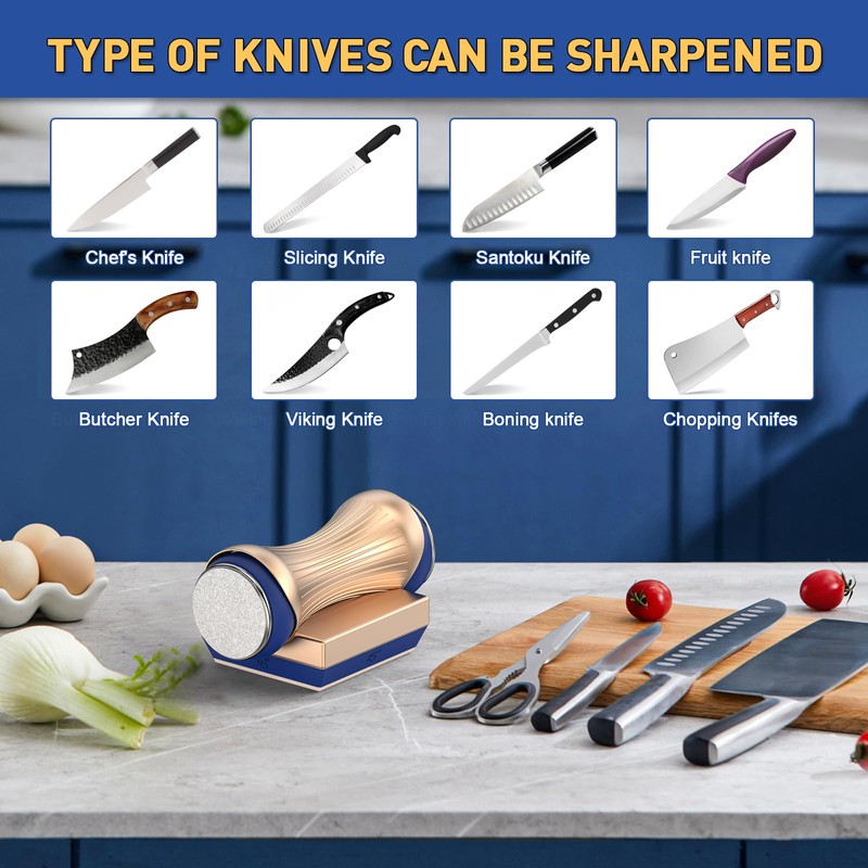 Homly Rolling Knife Sharpener, Knife Sharpening with Industry Diamonds for