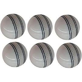 White Leather Cricket Ball, Senior Size, Hand-Stitched, Practice Grade A, 4 Piece Cricket Ball Indoor Outdoor Training (4)