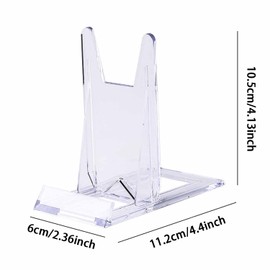 FIBOUND 12-Pack Adjustable Acrylic Display Easels - Multi-Purpose Clear Plastic Stands for Exhibiting Books, Tablets, Photos & Plates, Versatile Presentation Holders for Retail or Home Use