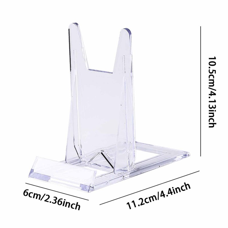 FIBOUND 12-Pack Adjustable Acrylic Display Easels - Multi-Purpose Clear Plastic