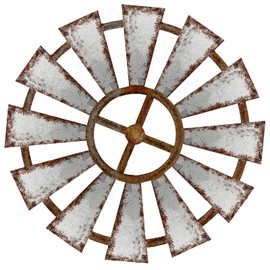 Farmhouse Living Room Wall Decor Wood Windmill Rustic Wooden Wall Art Decorative Windmill Sculpture Home Decor for Bedroom Nursery Dorm Home(11.4 x 11.4 Inches, Shown)