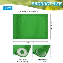 PATIKIL 7 x 5 Inch Golf Flag, 6 Pcs 420D Nylon Mini Garden Pin Flags Portable Target Flag with Tube Inserted for Outdoor Indoor Yard Backyard Garden, Green