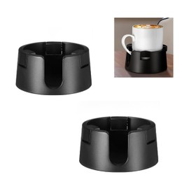 2 Pack Adjustable Anti-Spill Cup Holder for Desk – Non-Tipping, Non-Slip Plastic Drink Coaster for Office, Home & Desktop – Black