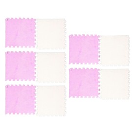 Alfombra de Piso Entrelazada de Espuma de Felpa, 10 Piezas Alfombra de Piso Entrelazada de Espuma de Felpa Suave Antideslizante Cortable Bloque de Color Alfombra de área de