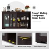 COSTWAY Buffet Sideboard with Storage, 2-Door Floor Cupboard with Sliding