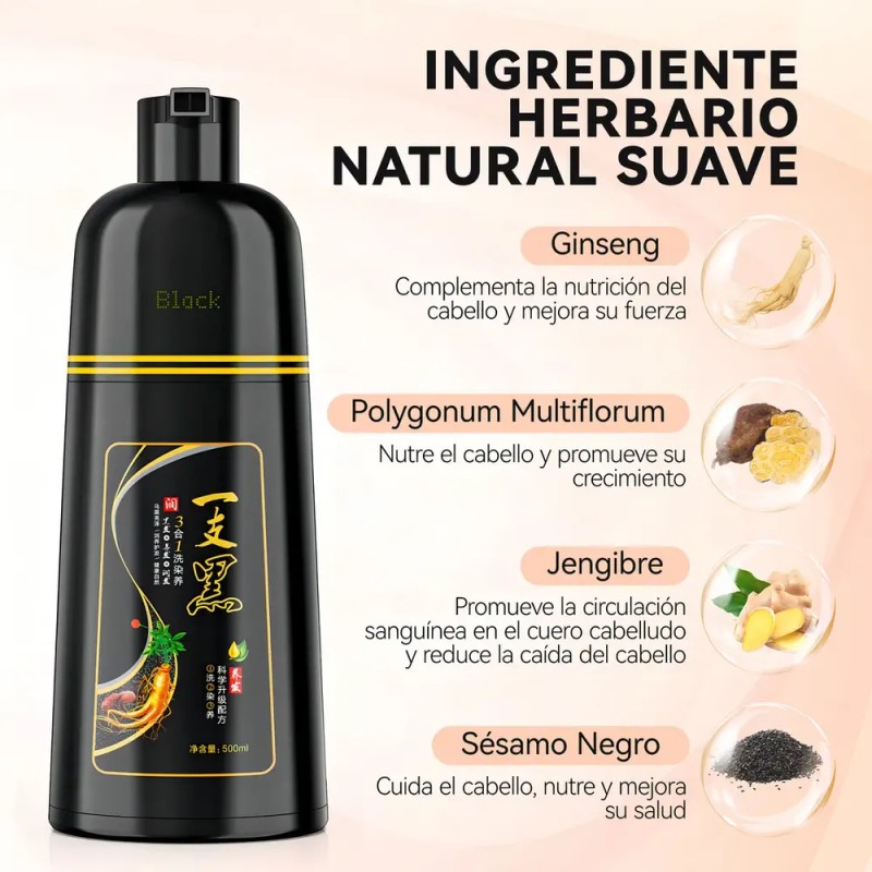 Kaisasa Shampoo Cubre Canas Tinte Instantaneo Para Canas，shampoo cubre canas，shampoo