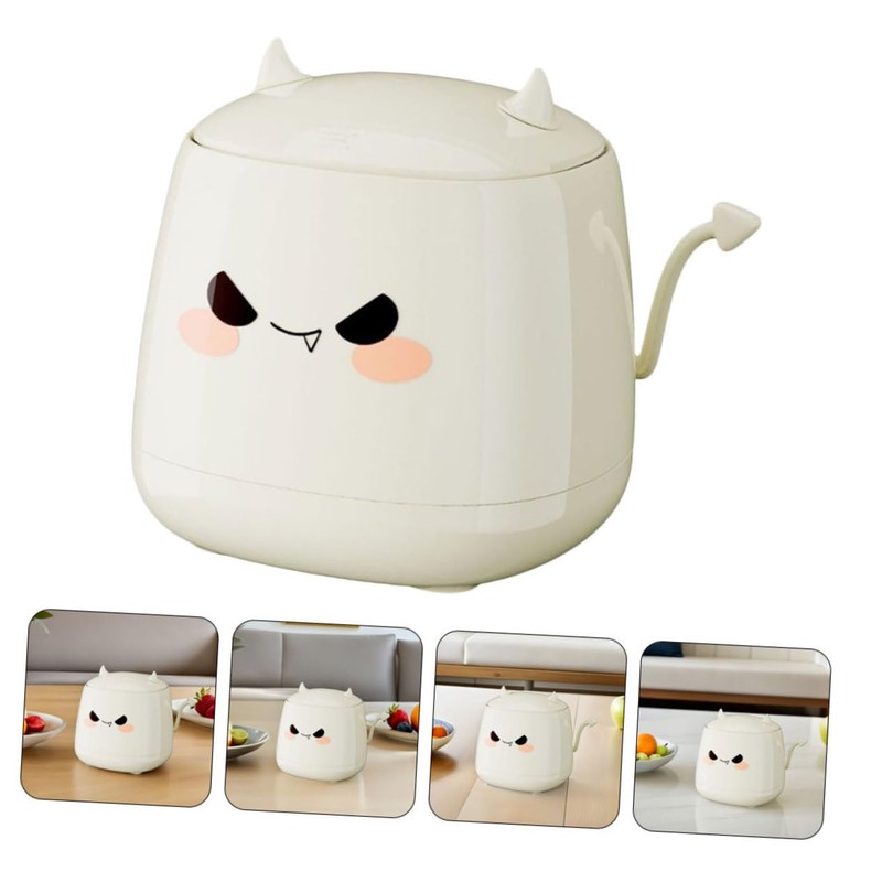 Levemolo Cute Small Desktop Trash Can with Lid Creative Mini