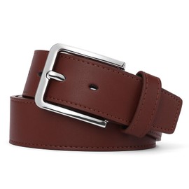 SENDEFN Men's Leather Belt, 38 mm Wide, Men's Belt for Men's Jeans and Business Suit with Gift Box Belt, Brown 2, 115