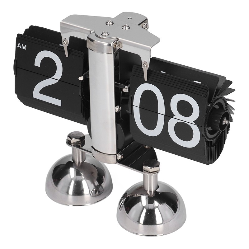 Flip Clock Quartz Movement High Accuracy Retro Style Stainless Steel