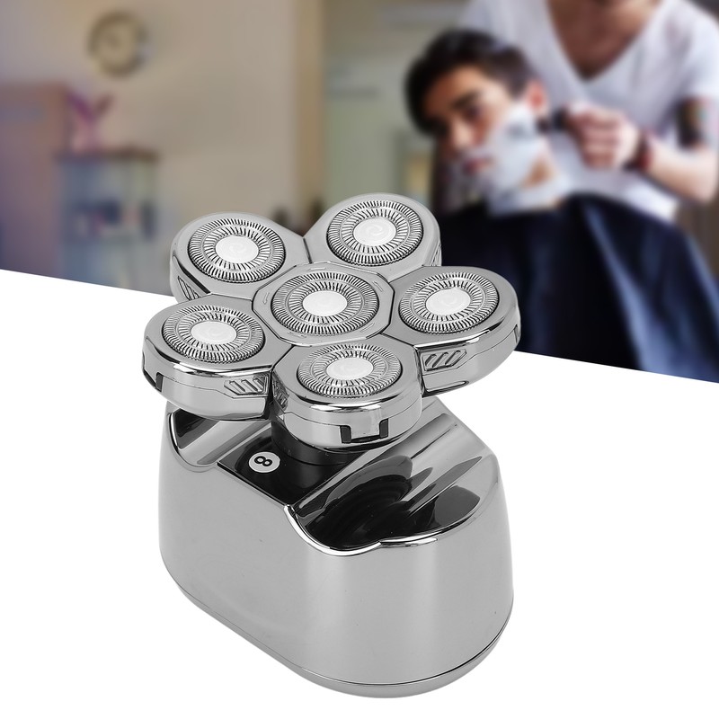 6 in 1 IPX6 Waterproof Electric Head Hair Shaver Automatic
