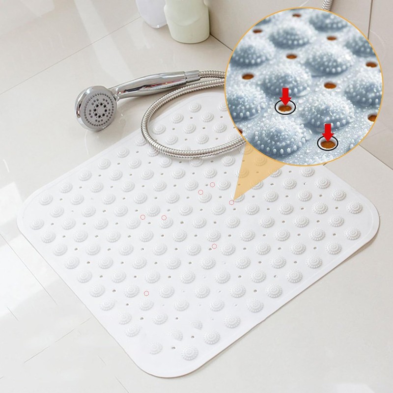 Shower Mat, 48 x 48 cm, Non-Slip Square Shower Mat,