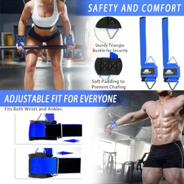 Lights Mountain Wrist Cuffs Weight Lifting Straps – Heavy-Duty Cable Machine Attachments & Weightlifting Wrist Support for Lateral Raises, Pull Exercises & Strength Training