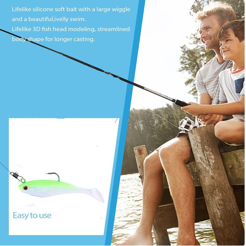 WUWYOUWL Fishing Lure Set, 5Pcs 8cm Soft Bait Head Sea