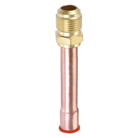 YOKIVE 1 Pcs Brass Fitting with Copper Pipe, Air Conditioning Unit Fitting 45 Degree Flared Connector Adapter, Great for Air Conditioner (1/2" Flare Thread)