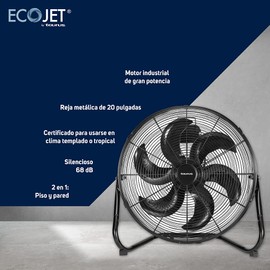 Taurus-SPAIN FLASH | High-Speed Metal Industrial Fan | Floor and Wall | Air Circulator | 5-Year Warranty | 20 Inches | Industrial Performance | 1490 RPM | Black