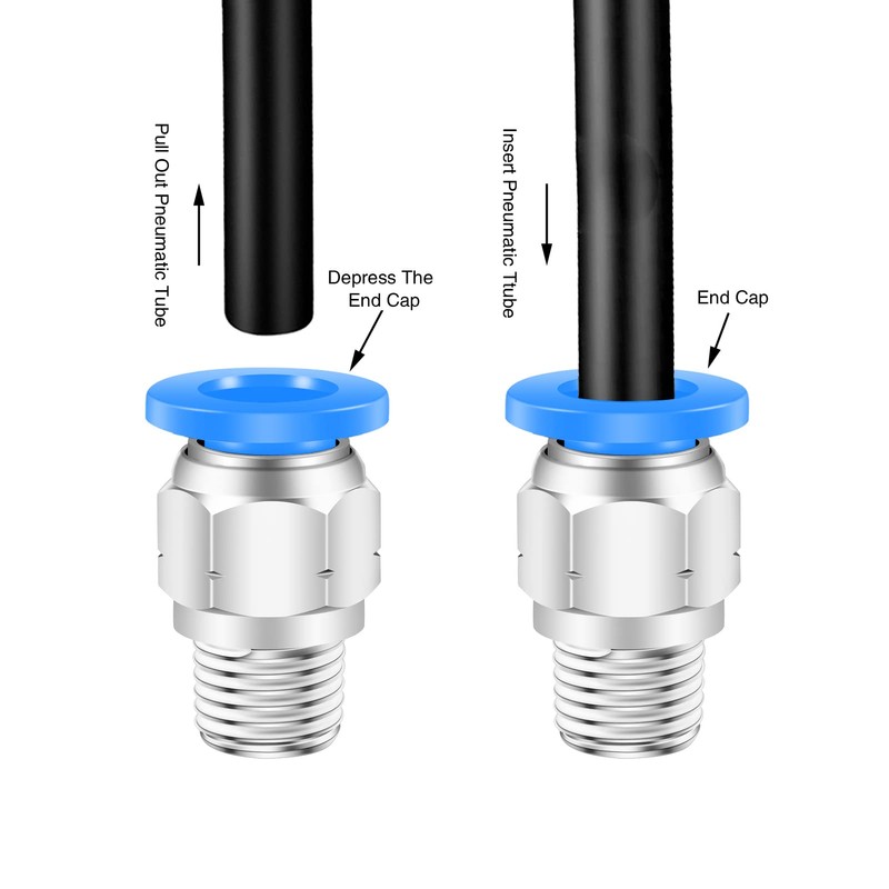 CEKER 8mm to 1/2 Inch NPT Male Push to Connect