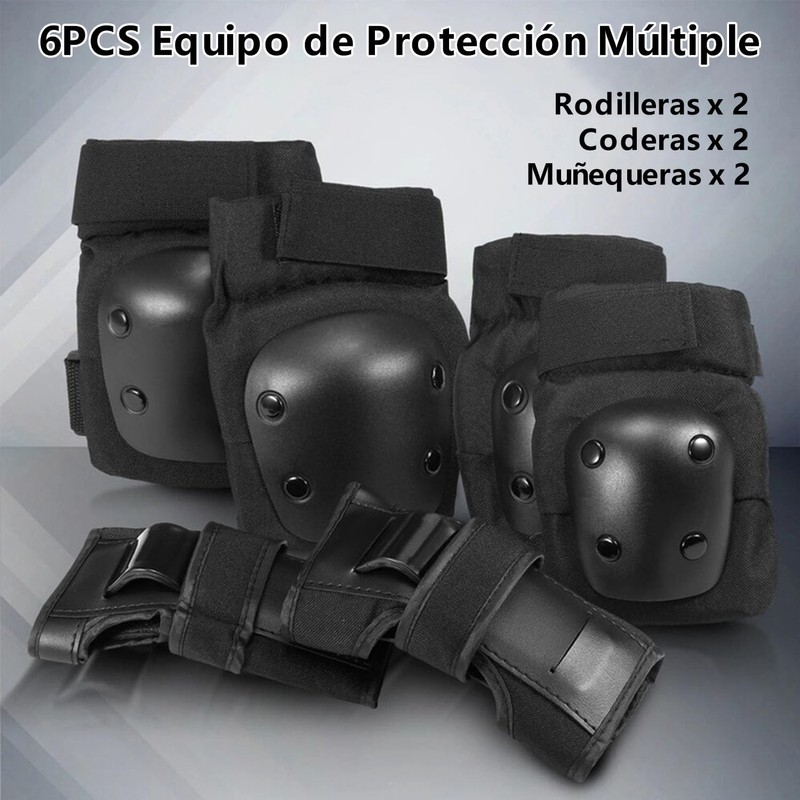 6PCS Juego de Rodilleras Coderas y Muñequeras Ajustable EVA Engrosada
