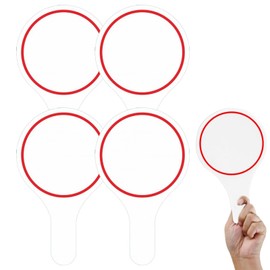 Dry Erase Answer Paddle, 4Pcs Blank Score Boards Single Sided Handheld Dry Erase Board with Handle Quick Response Mini White Board for Teacher Student Teaching Props Bidding Paddles 15×25cm