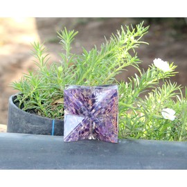 Jet International Energized Lovely Big Genuine Amethyst Orgone Merkaba 4" Huge Large Crystal Gemstones Copper Metal Mix Rare Healing Positive