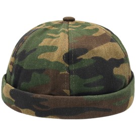 WULIQIUQIU Brimless Docker Cap for Men Sailor Cap Skullcap Beanie Hat(B-Camouflage)