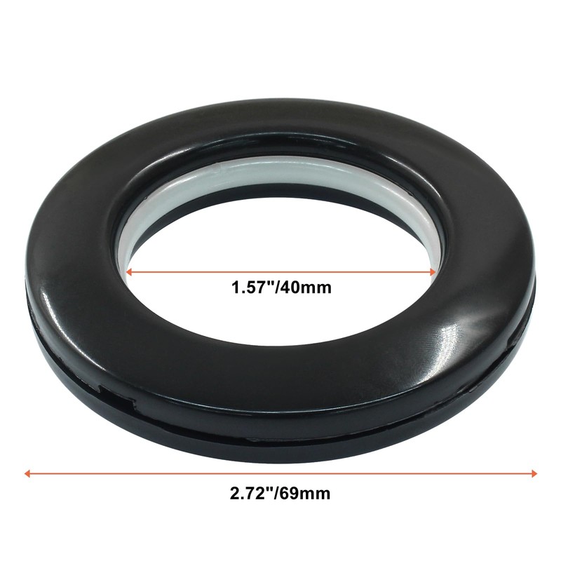 BokWin 8 Pack 1-9/16" (40mm) Inner Diameter Curtain Grommet, Black