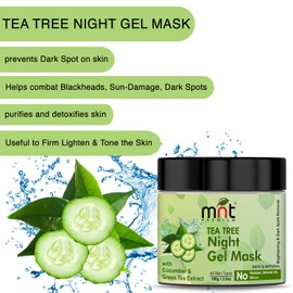 MNT Tea Tree Night Gel Mask with Cucumber & Green Tea Extract for All Skin Types Skin Brightening| Dark Spot Removal, 100g