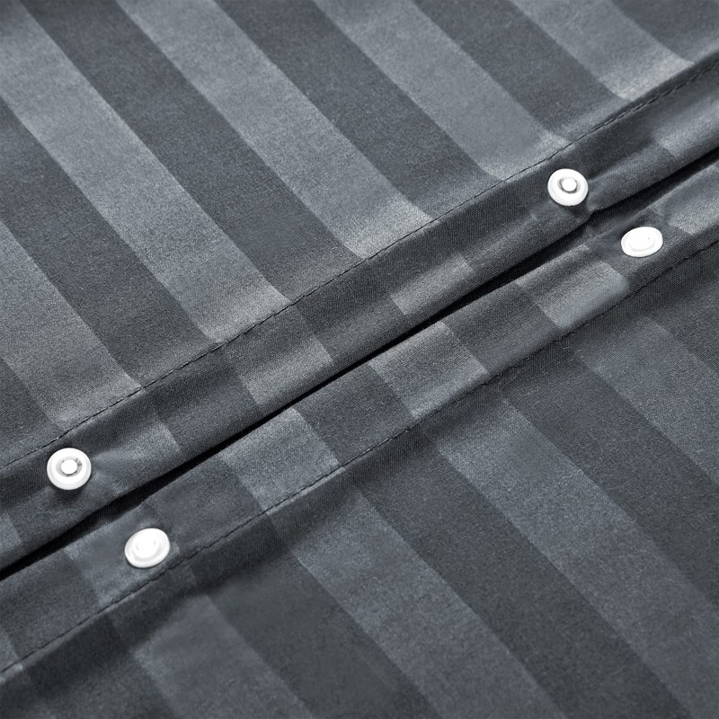 Hafaa Single Duvet Cover Set Hotel Quality Stripes Satin Bedding