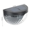 4Pcs Outdoor Waterproof Semicircle 6LED Solar Power Wall Lamp Black