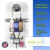 Gecko-Loc Extra Long Adjustable Hanging Shower Organizer with Deep Shelf