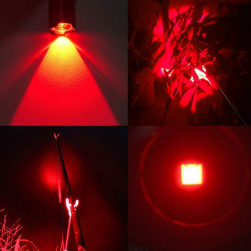 3 Pack Zoomable Long Range Red Hunting Light Flashlight Torch