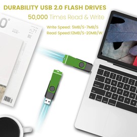 AGECASH 4GB USB Flash Drive 50 Pack Bulk USB Thumb Drive Green Swivel USB 2.0 Flash Drives Memory Stick 4GB USB Drive Pack of 50 Pen Drive Jump Drive Multipack for Data Stroage and Backup