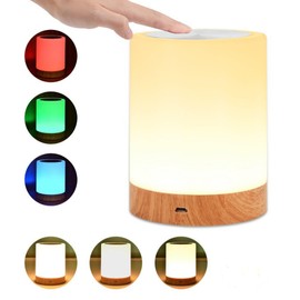 LED Night Light with Hook Touch Sensor Bedside Lamp Dimmable Color Changing RGB Table Light for Bedroom Living Room