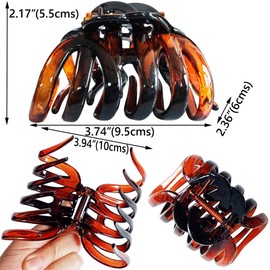 Large Octopus Claw Clips for Thick Long Hair Jumbo Hair Clips for Women Big Spider Jaw Clips Curly Giant Clamps Patent Hair Styling Accessories