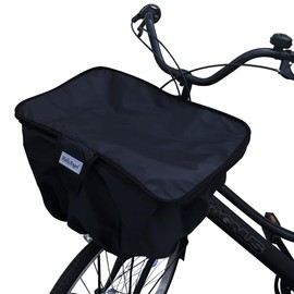 Hello Angel (Large Capacity) 2-tier Basket Cover, Front Use, Black, Big Size, Large, Large, Waterproof, Bicycle Basket Cover, Large Size, Front and Rear Zipper, BIG Front, Basket Cover, Luggage, Rain