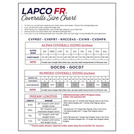 Lapco FR CVEFR7KH-LAR TL Flame Resistant Economy Coveralls, 100% Cotton Twill with Moisture Management, HRC 2, NFPA 70E, 7 oz, Large Tall, Khaki