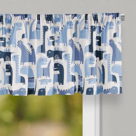 Glenna Jean Cortina Dino Azul Cenefa de 70 Pulgadas de Ancho x 18 Pulgadas de Alto para Ventana de niños
