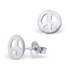 Peace Sign Stud Earrings 925 Sterling Silver