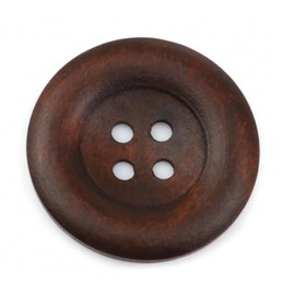 Pack of 15 Elegant Wooden Buttons 35 mm 4-Hole Round Brown Button for Sewing On Dark Brown Wooden Button Craft Buttons Decorative Buttons Jacket Buttons Scrapbooking